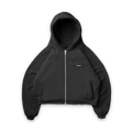 DOUBLE LAYERED ZIP UP PUFFY HOODIE